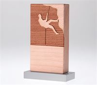 TROFEO IN LEGNO E BASE IN ALLUMINIO